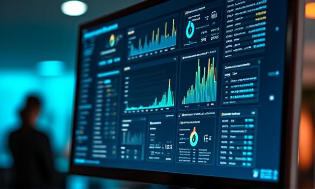 Modern business dashboard displaying clear ROI metrics