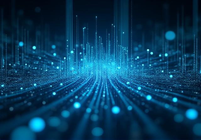 Futuristic digital visualization of predictive data models and neural networks