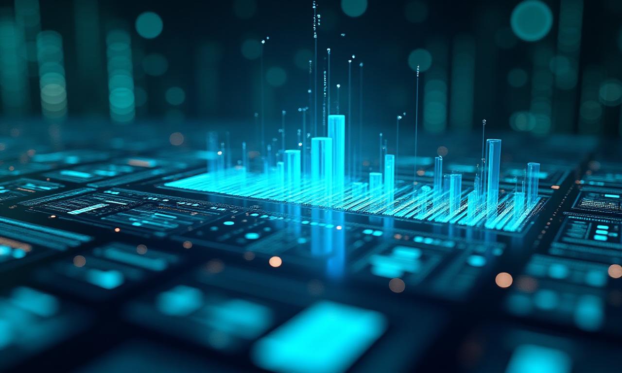 Futuristic high-tech AI data dashboard interface